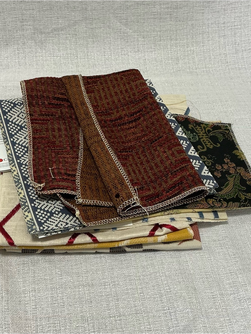Lot of 7 Upholstery Fabric Remnants Swatches Craft Sewing Quilting Samples